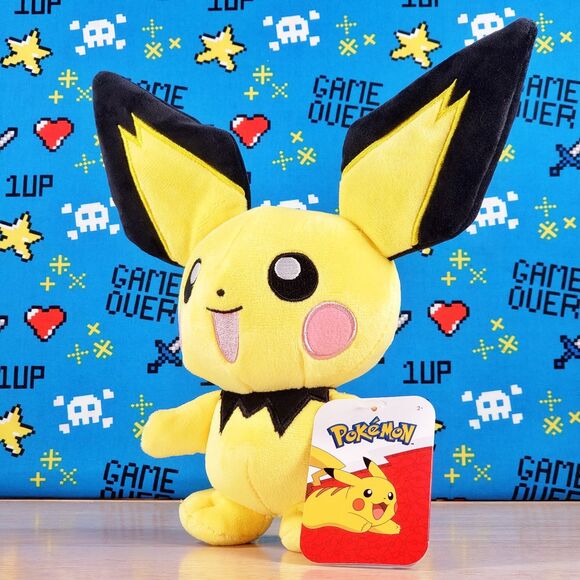 Jazwares Pokemon PICHU 9" 2022 UltraSoft Genuine Nintendo Official Plush - Picture 6 of 11